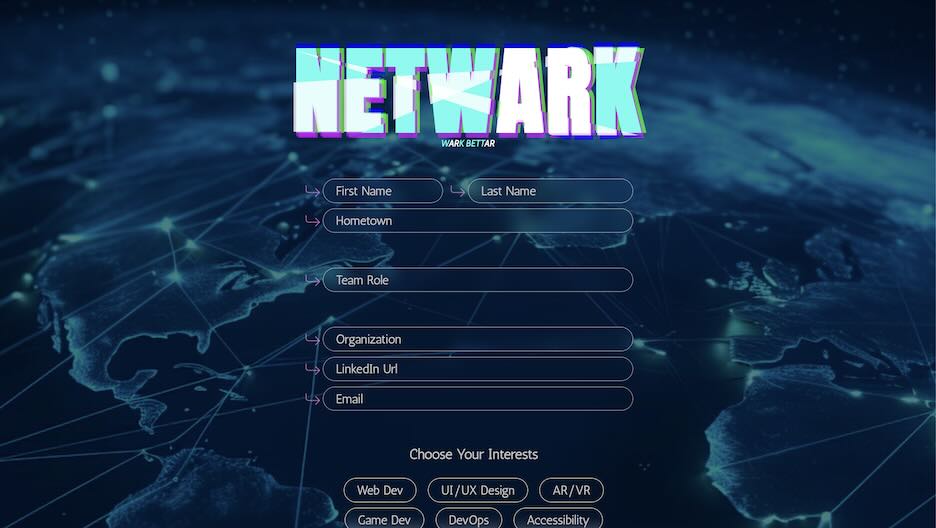 Netwark Sign Up Page